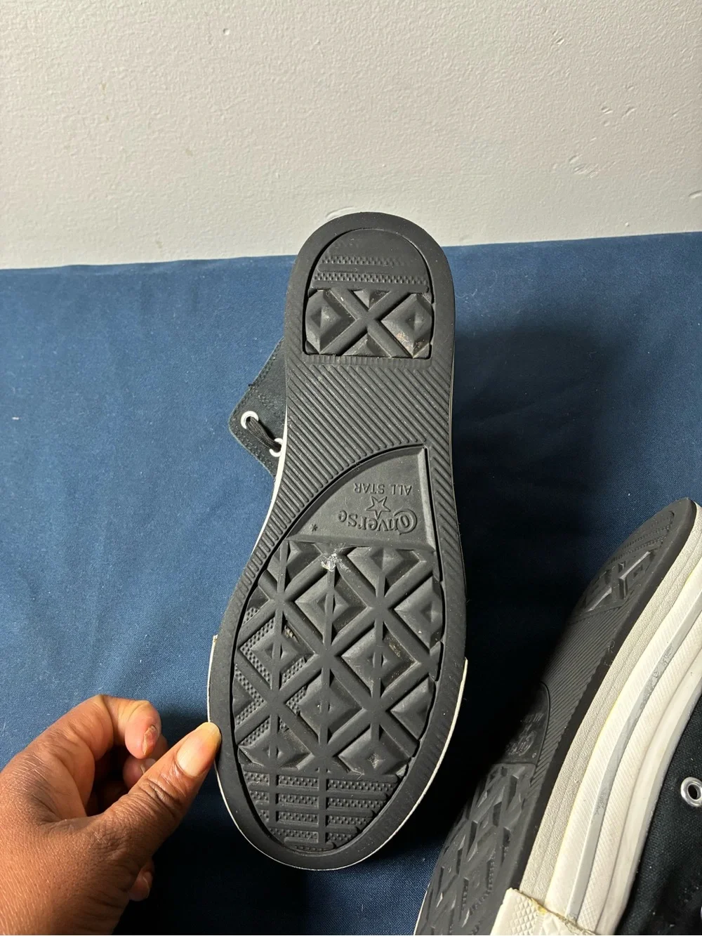Converse Black High-Top Sneakers with White Toe and Sole